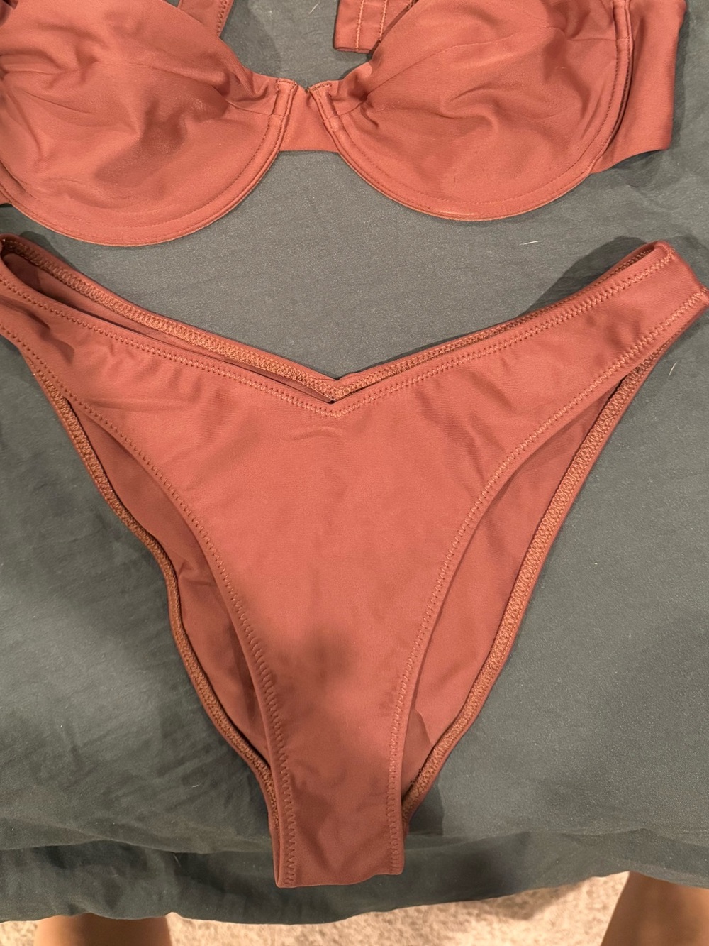 Brown cheeky bikini bottom
